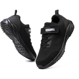 👑Boys Running Athletic Black Sneakers Sport Breathable Tennis Comfort Shoes